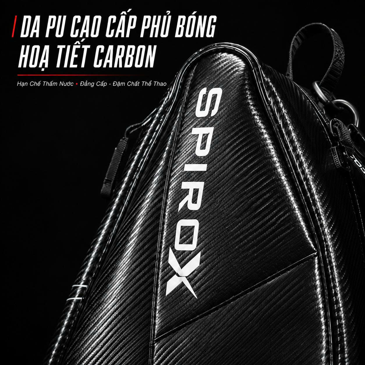 Túi Thể Thao Pickleball Spirox Carbon Tour Chính Hãng - Ngăn Đựng Vợt Riêng - Siêu Bền - Dung Tích Rộng Rãi